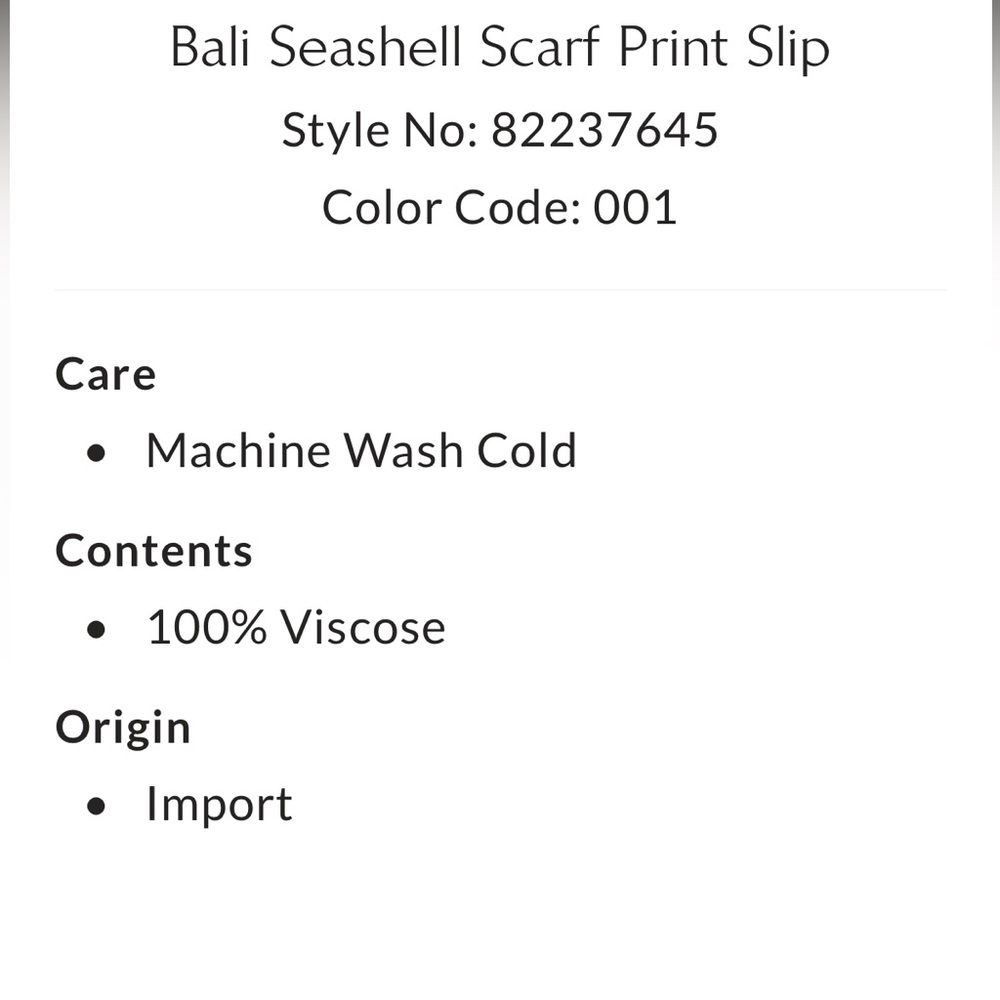 FREE PEOPLE NEW Bali seashell scarf print slip -black combo -XS - Picture 6 of 9